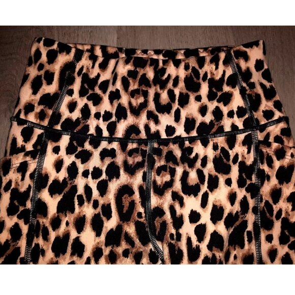 Lot of Victoria's Secret Leopard Print Leggings Size 2 Dark Green Black Cheetah - Picture 3 of 11